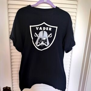 Darth Vader Raiders Tee Shirt Silver and Black Size Medium